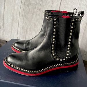 Auth Christian Louboutin Studded Ankle Boots 39 - Neiman Marcus